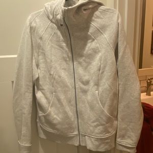 Lululemon heathered White scuba hoodie